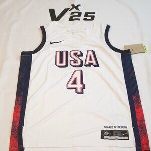 Men's USA Basketball 2024 Olympics Nike Stephen Curry Steph White Jersey lg